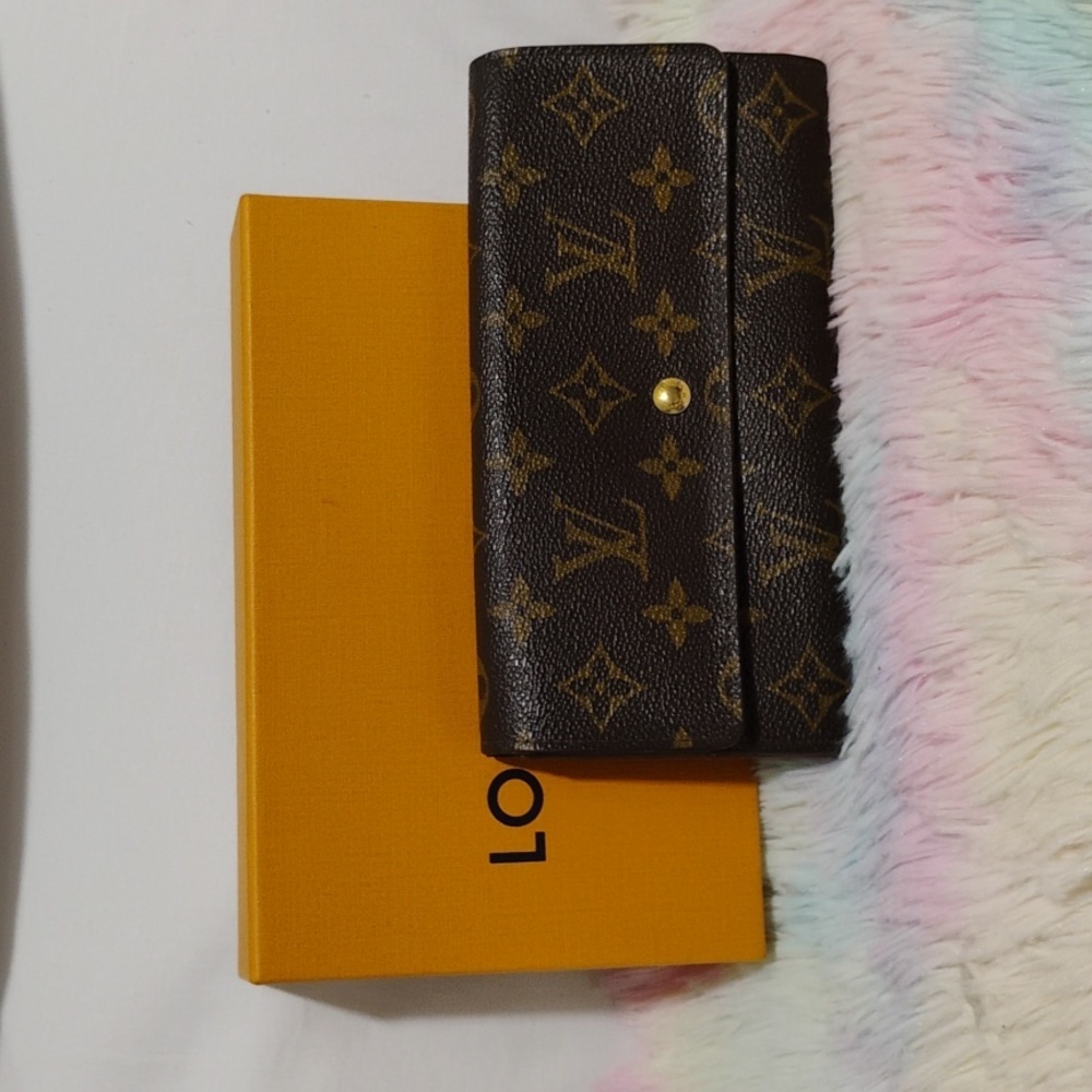 Authentic Louis Vuitton Pouchette Porte Monnaie Credit Long Wallet & Box
